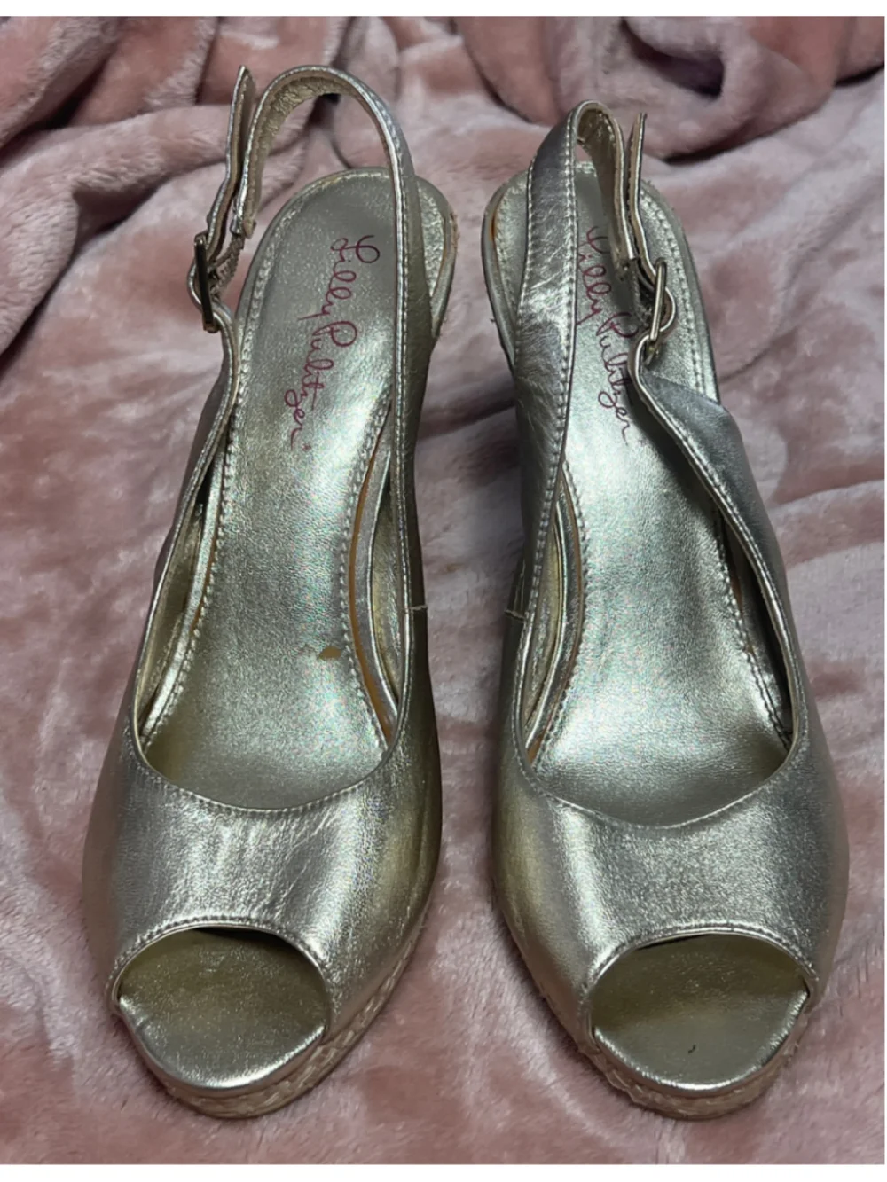 Women's Lilly Pulitzer Gold Wedge Sandals
